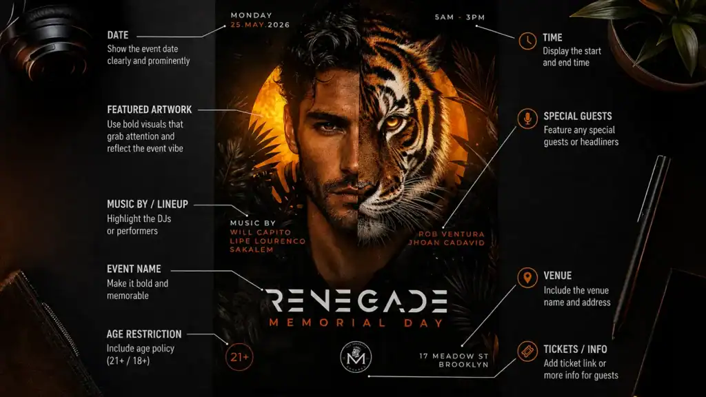What should be on a club flyer — the 10 essential elements every nightlife event flyer needs