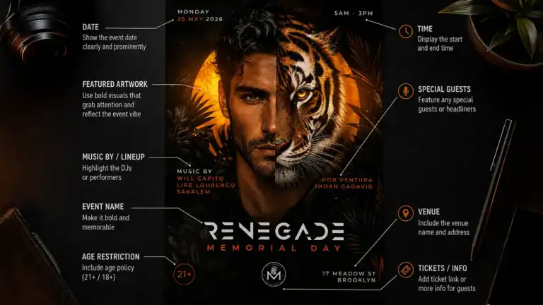 What should be on a club flyer — the 10 essential elements every nightlife event flyer needs
