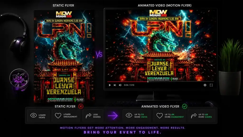 Motion flyer example for nightclub event - DJ Nexus